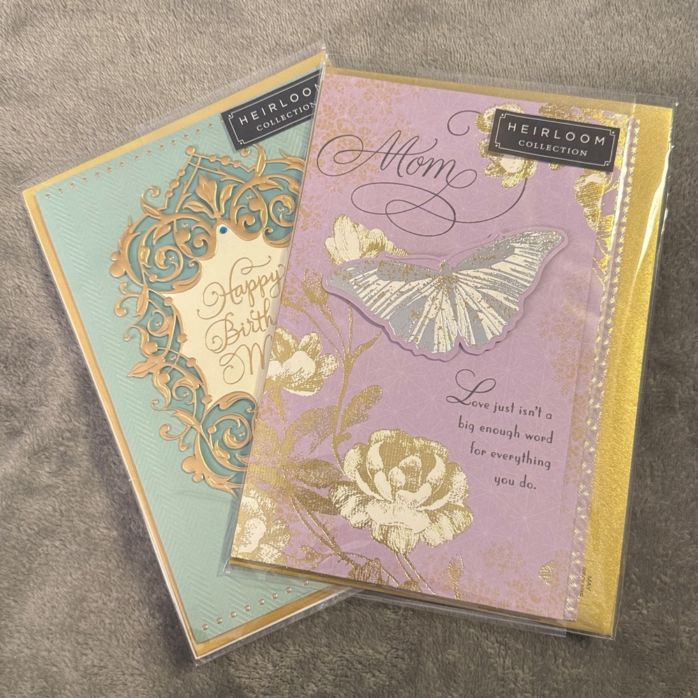 🌻 2 Happy Birthday Mom Cards NWT